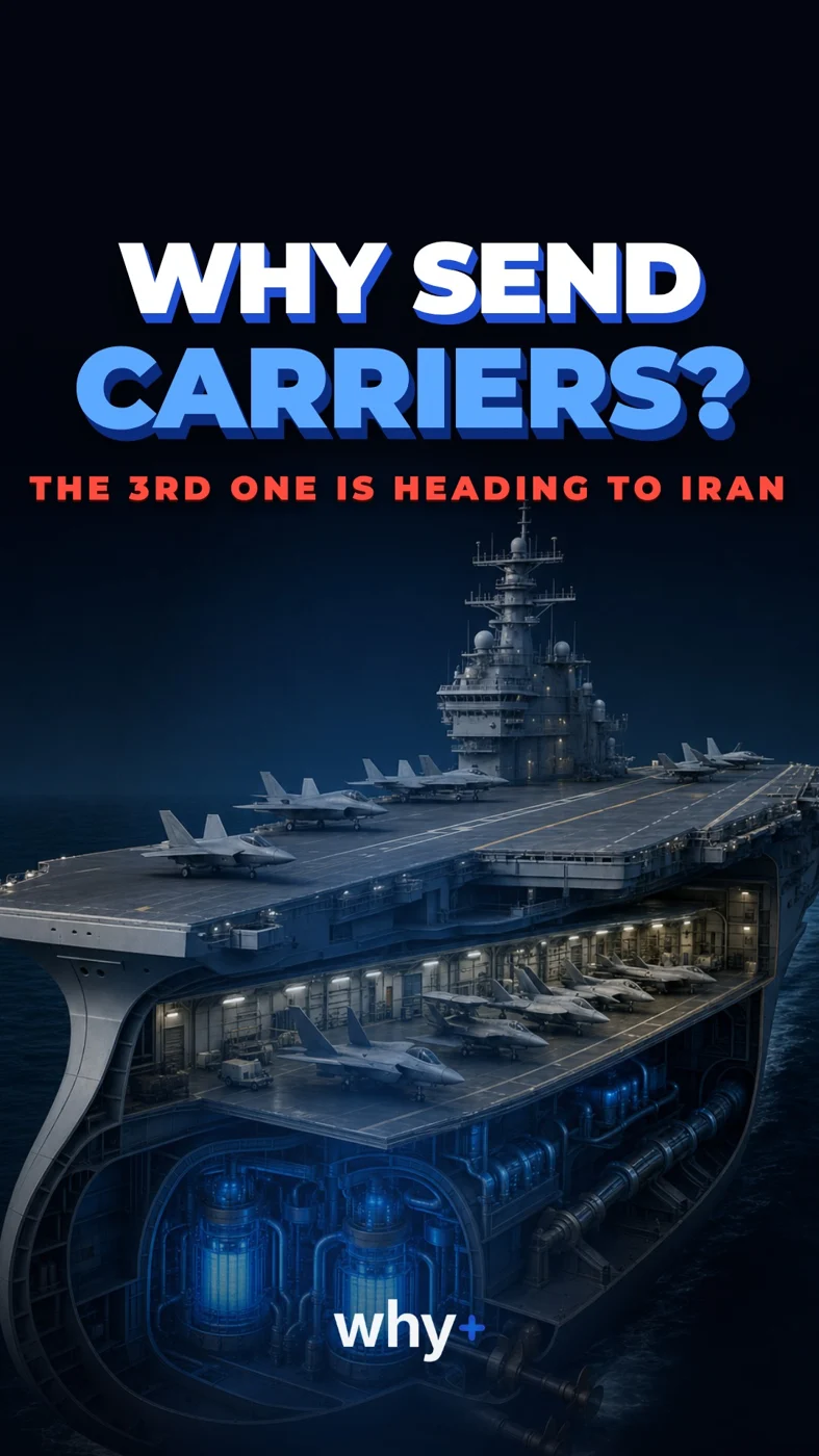 Why+ aircraft-carrier episode cover showing a ship and a cutaway illustration